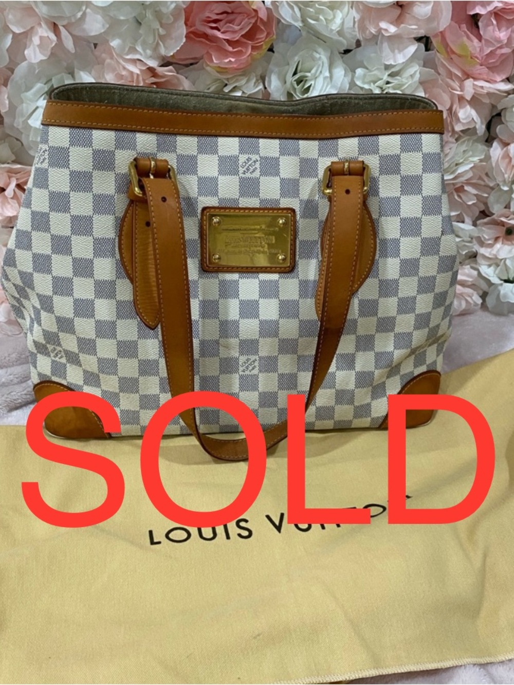 ***SOLD***Louis Vuitton Damier Azur Hampstead MM